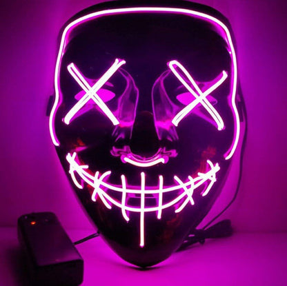 Black V Halloween Horror Glowing Mask - Discount Halloween City