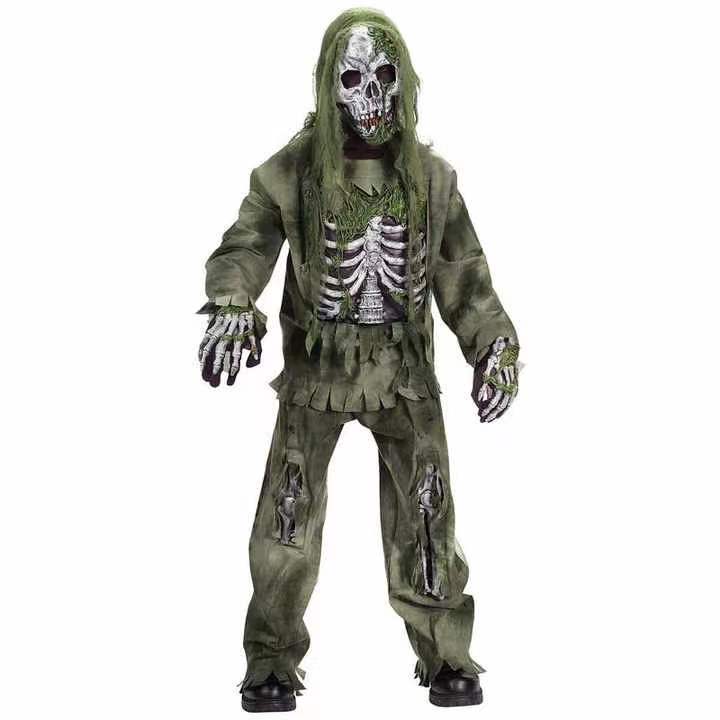 Rough Green General Suit Skeleton Ghost Cosplay Clothes - Discount Halloween City