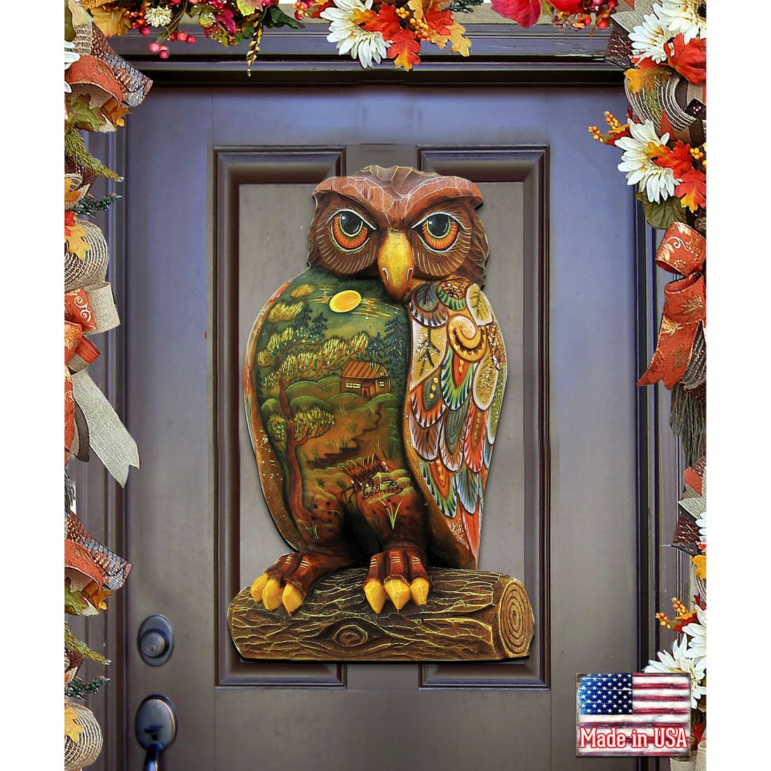 Owl Halloween Door Decor by G. DeBrekht - Thanksgiving Halloween Decor - 8158912H