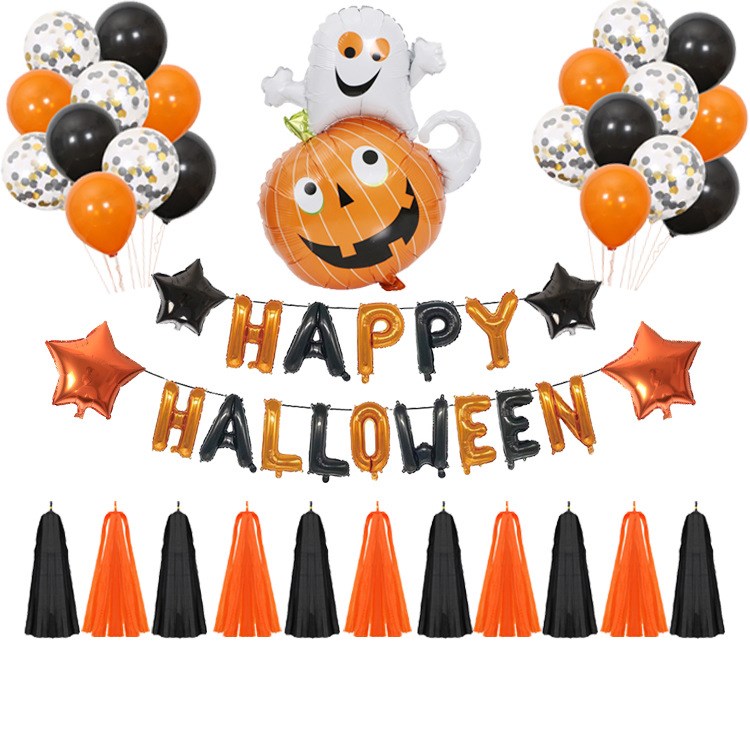 Halloween Pumpkins Balloon Decoration Bat Helium Balloons - Discount Halloween City