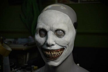 Creepy Halloween Smiley Face Mask Horror - Discount Halloween City