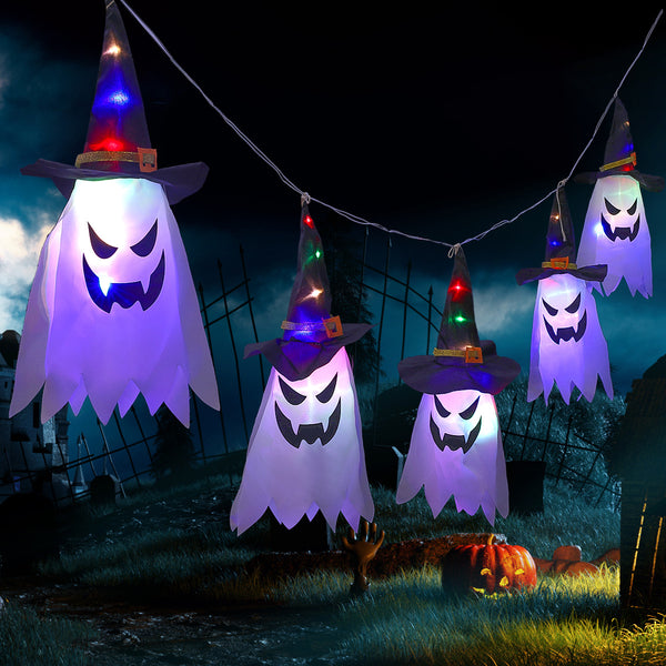 Halloween Holiday Decoration Lanterns Cloth Art Ghost String - Discount Halloween City