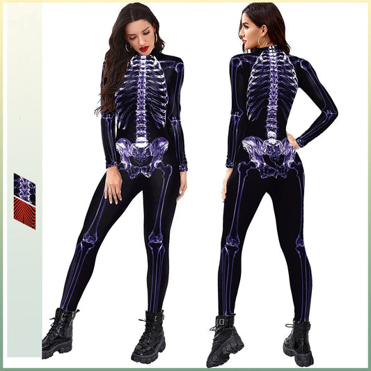 Halloween Funny Skeleton 3d Printed Stage Costume Jumpsuit | Indoor Decorations | Costumes - Decorations