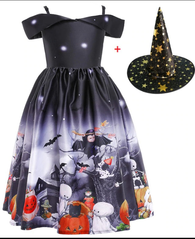 Halloween Princess Dress Printed Mesh - Discount Halloween City