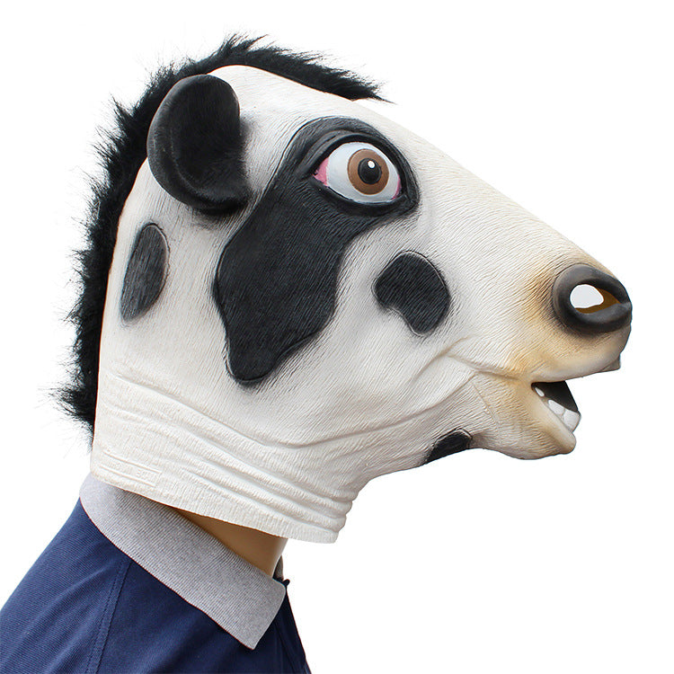 Halloween Holiday Party Cow Mask Latex Headgear - Discount Halloween City