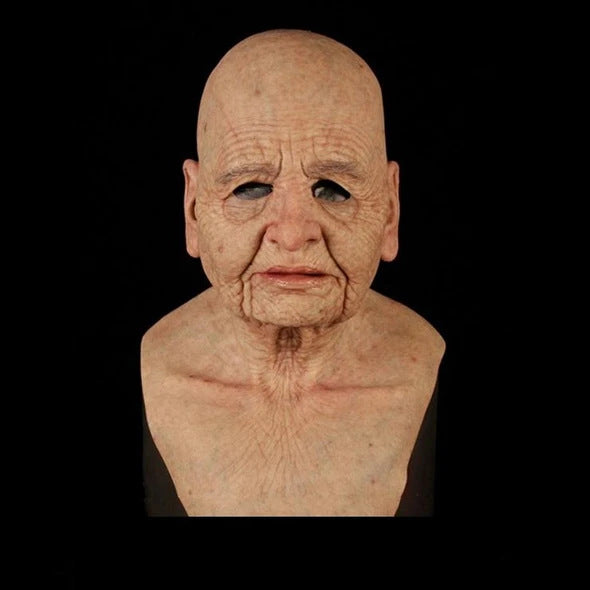 Old White Mask Bald Old Latex Headgear Halloween Cosplay - Discount Halloween City