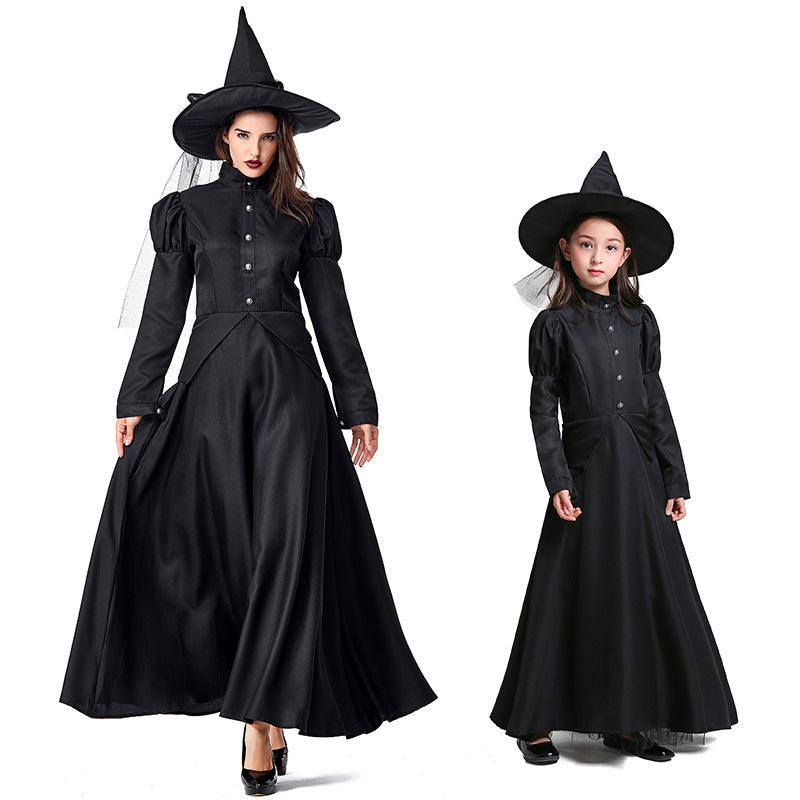 Halloween Costume Black Witch Parent-child Clothing - Discount Halloween City