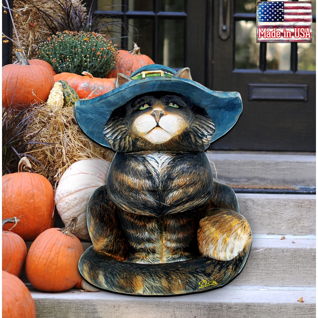 Black Cat Halloween Door Decor by G. DeBrekht - Thanksgiving Halloween Decor - 8158411H