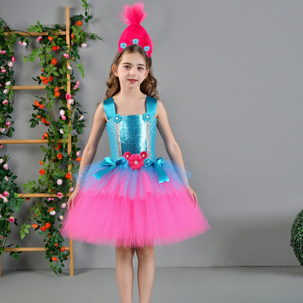 Girls' Halloween Trolls Anime Dress Costume - Discount Halloween City