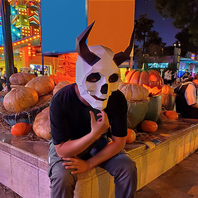 Devil Skull Paper Halloween Costume Mask