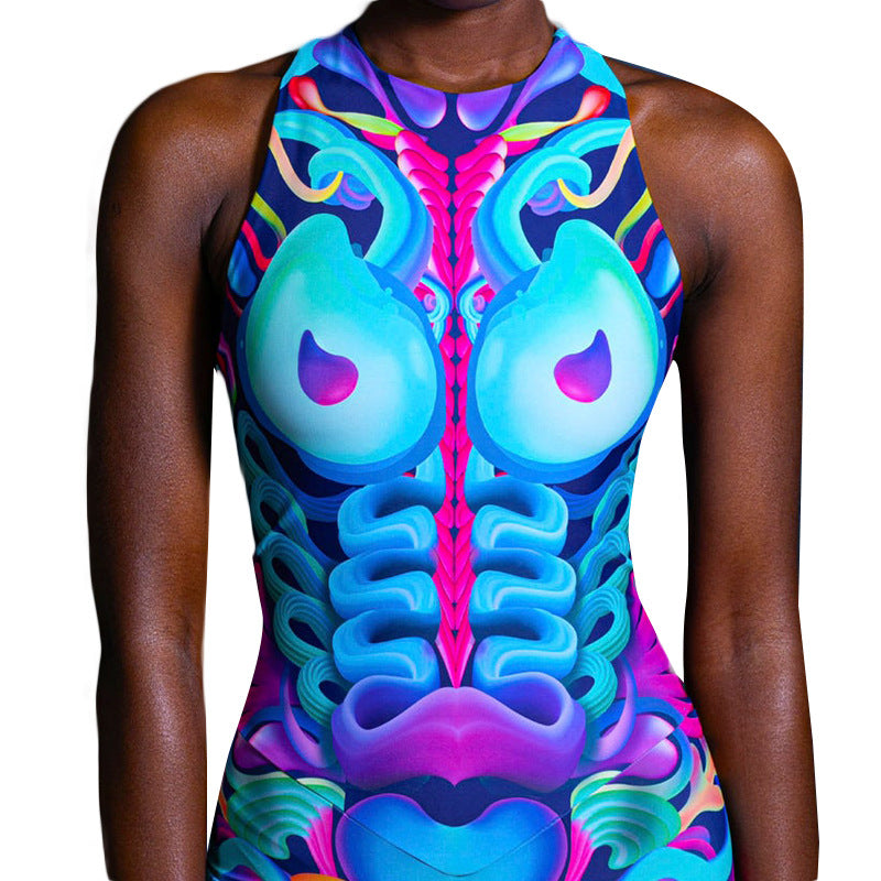 Women's Printed Human Skeleton Jumpsuit - alternate view 6