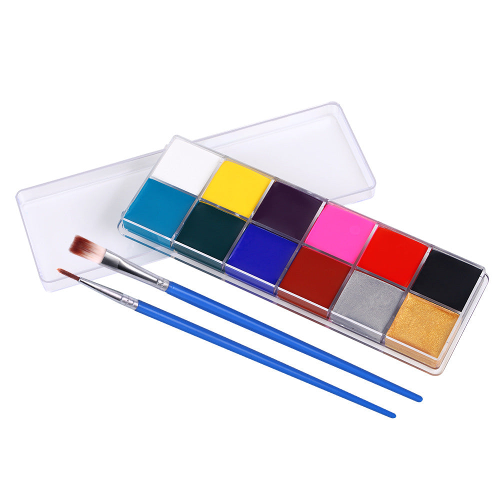 Fit Colors 12 Colors Face Paint Water Soluble Human Body Paints Halloween Masquerade Makeup - Discount Halloween City
