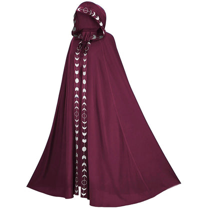 Hooded Cloak Medieval Renaissance 5 Color Printed Cloak - Discount Halloween City