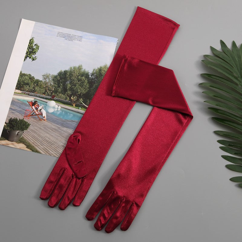 Women's Satin Stretch Gloves - alternate view 11