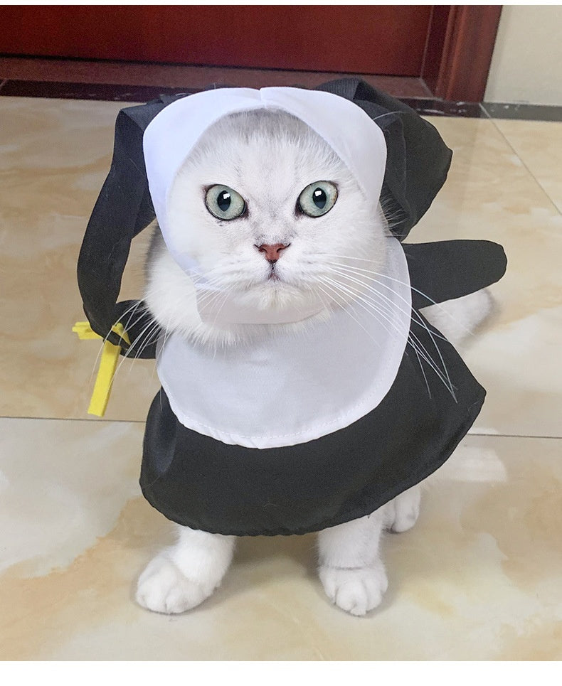 Pet Halloween Pet Costume Cat Dog Clothes Nun Dress-up - Discount Halloween City