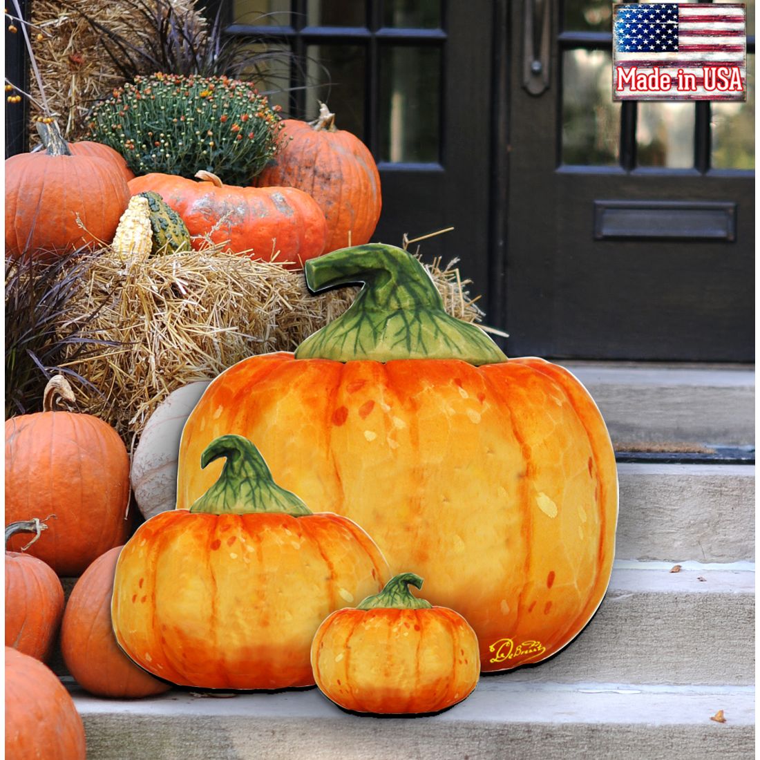 Stacking Pumpkins Halloween Door Decor by G. DeBrekht - Thanksgiving Halloween Decor - 8158414-2H