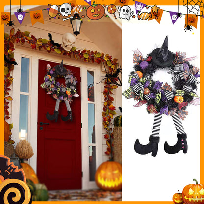 Halloween Door Hanging Wreath Supplies Decoration Witch Hat - Discount Halloween City