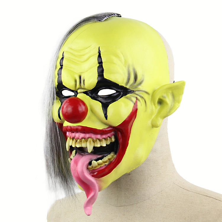 Horror Green Face Clown Halloween Christmas Latex Mask - Discount Halloween City