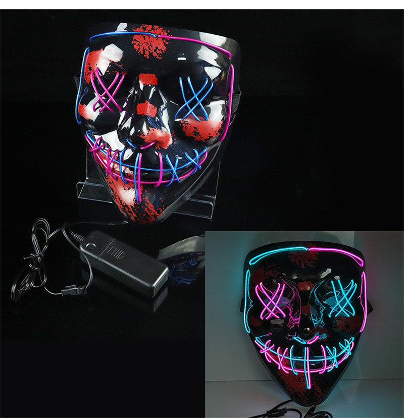 Glowing Mask Blue and Purple Left and Right Cross Two-color - Discount Halloween City