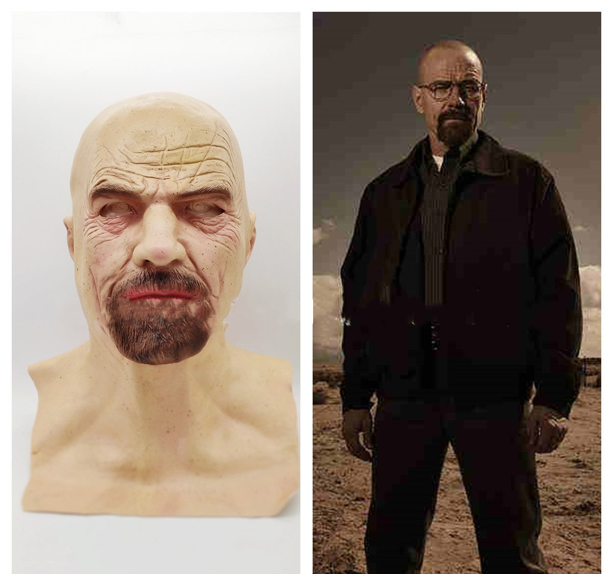 Old White Mask Bald Old Latex Headgear Halloween Cosplay - Discount Halloween City