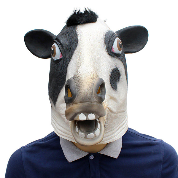 Halloween Holiday Party Cow Mask Latex Headgear - Discount Halloween City