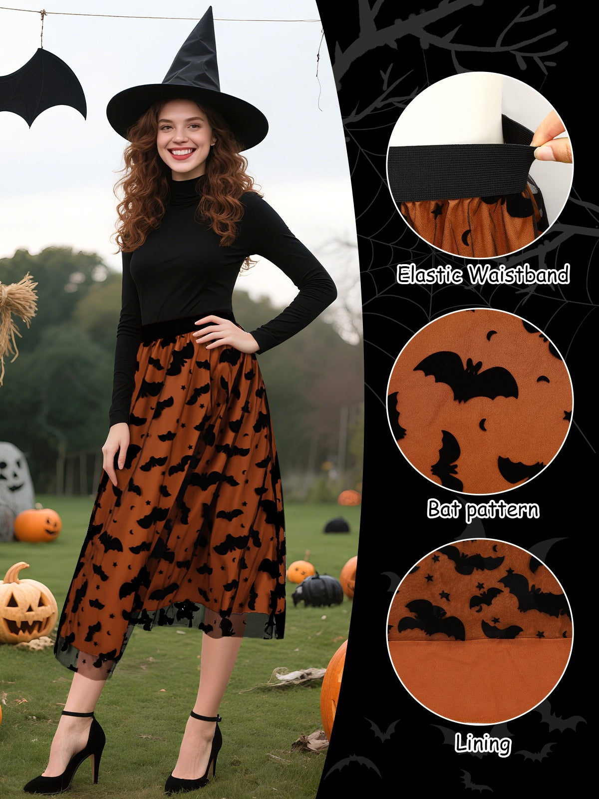 Halloween Women's Witchy Tulle Tutu Skirt - Discount Halloween City