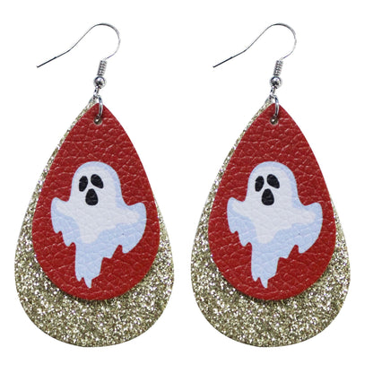 Halloween Leather Drop Earrings - Discount Halloween City