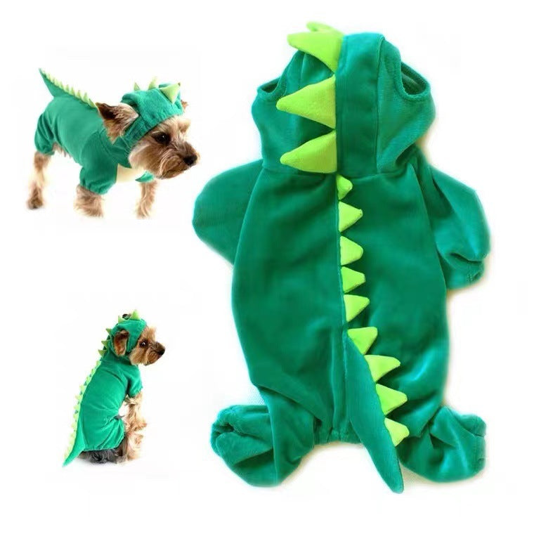 Halloween Dog Clothes Stretch Dinosaur Transformation - Discount Halloween City