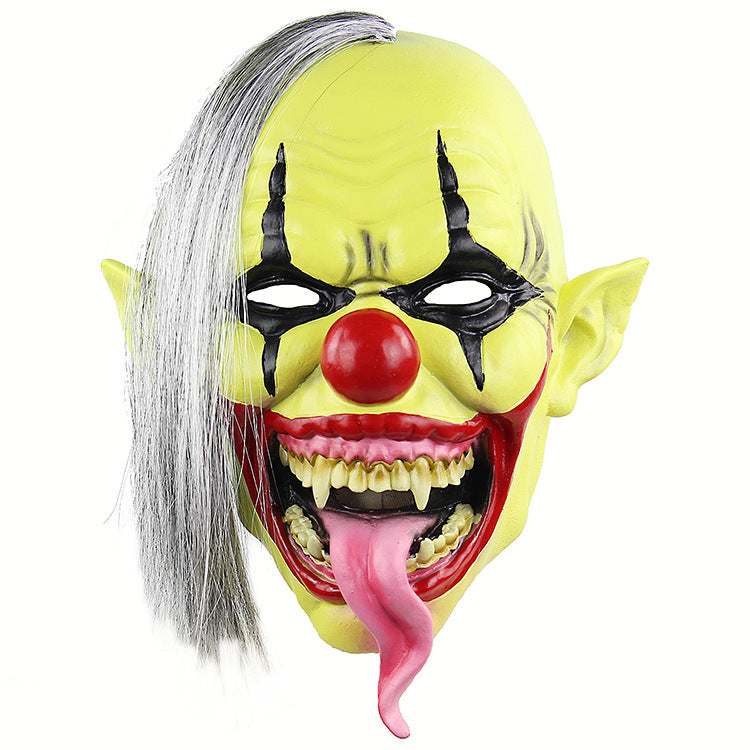 Horror Green Face Clown Halloween Christmas Latex Mask - Discount Halloween City