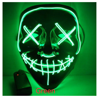 Black V Halloween Horror Glowing Mask - Discount Halloween City