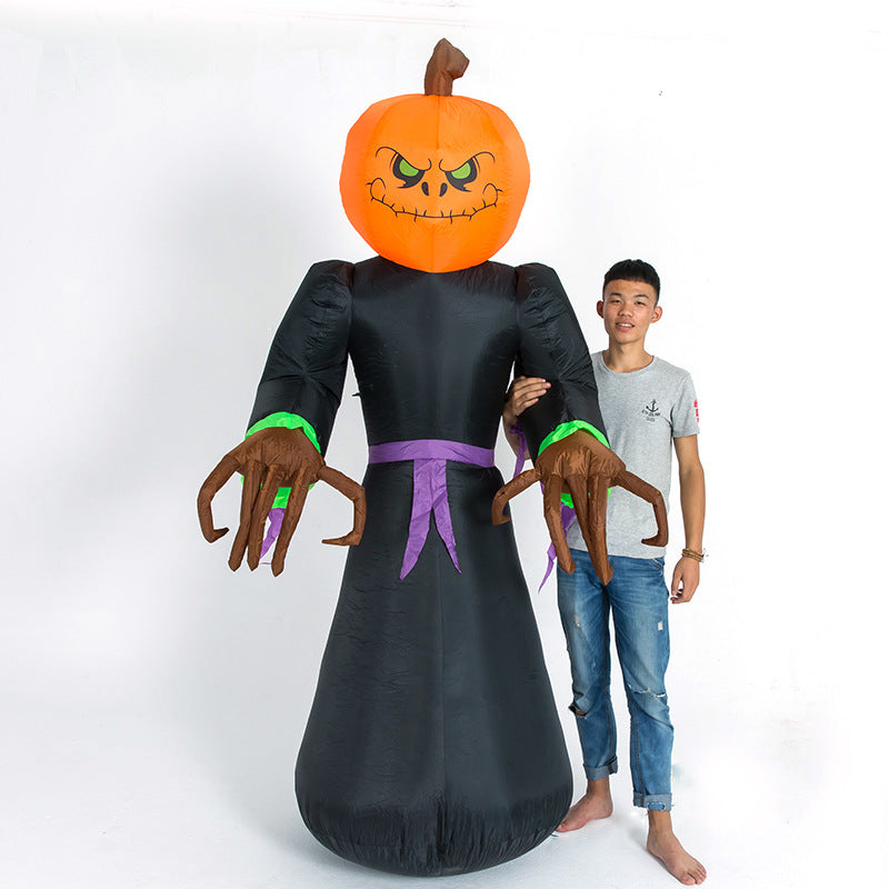 Halloween Pumpkin Black Cat Witch Cartoon Inflatable Model - Discount Halloween City