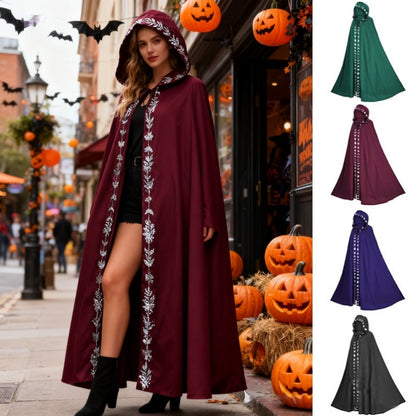 Hooded Cloak Medieval Renaissance 5 Color Printed Cloak - Discount Halloween City