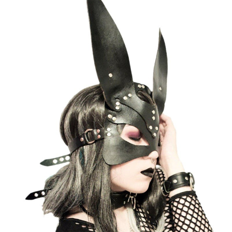 Leather-made Rabbit-ear Headdress Decoration Mask - alternate view 5