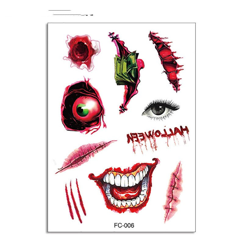 Halloween Makeup Funny Makeup Ball Tattoo Sticker - Discount Halloween City