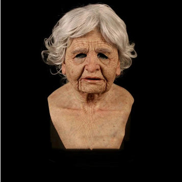 Halloween Granny Mask Latex Headgear Wig Mask - Discount Halloween City
