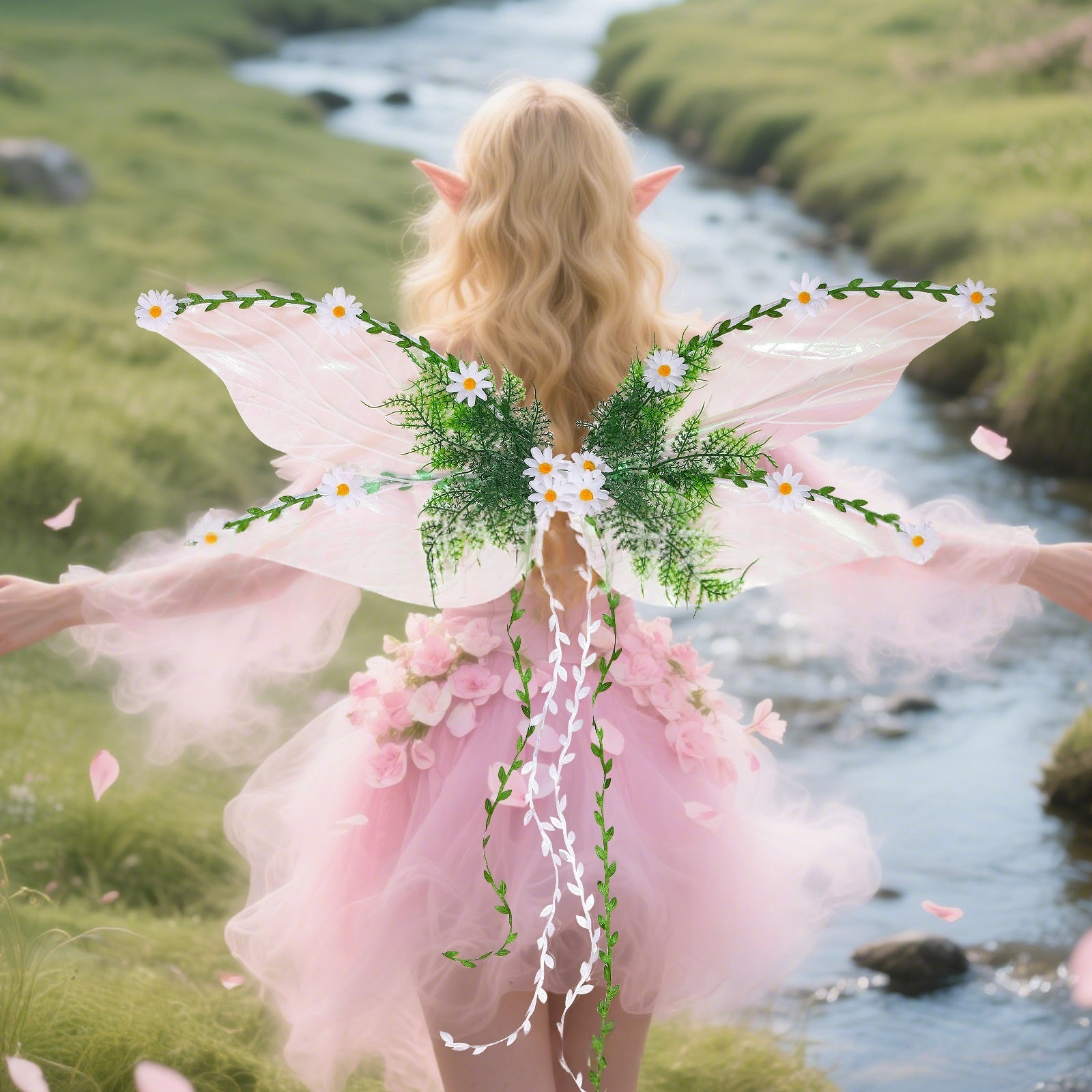 Green Cicada Wings Elf Costume for Halloween and Christmas - Discount Halloween City