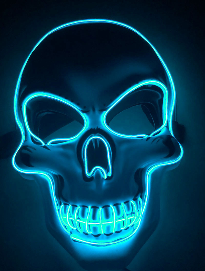 Halloween Skeleton Mask LED Glow Scary - Discount Halloween City