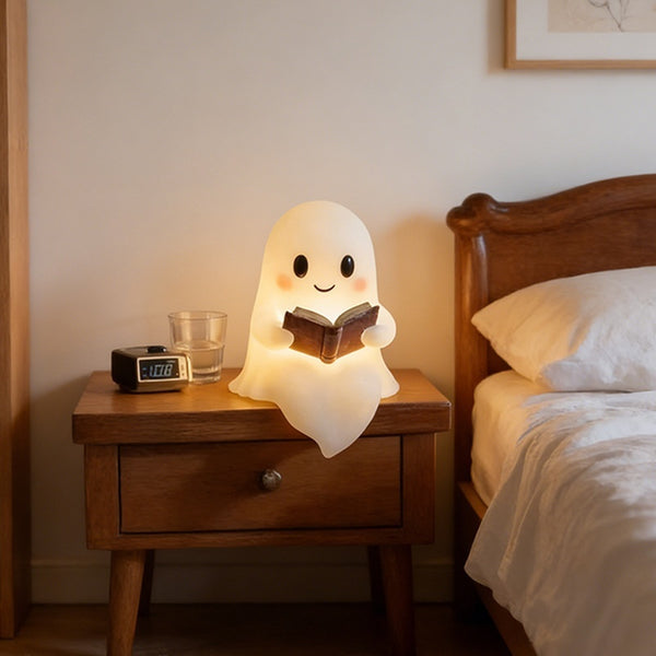 Ghost Reading Book Statue Ornament Resin Craft