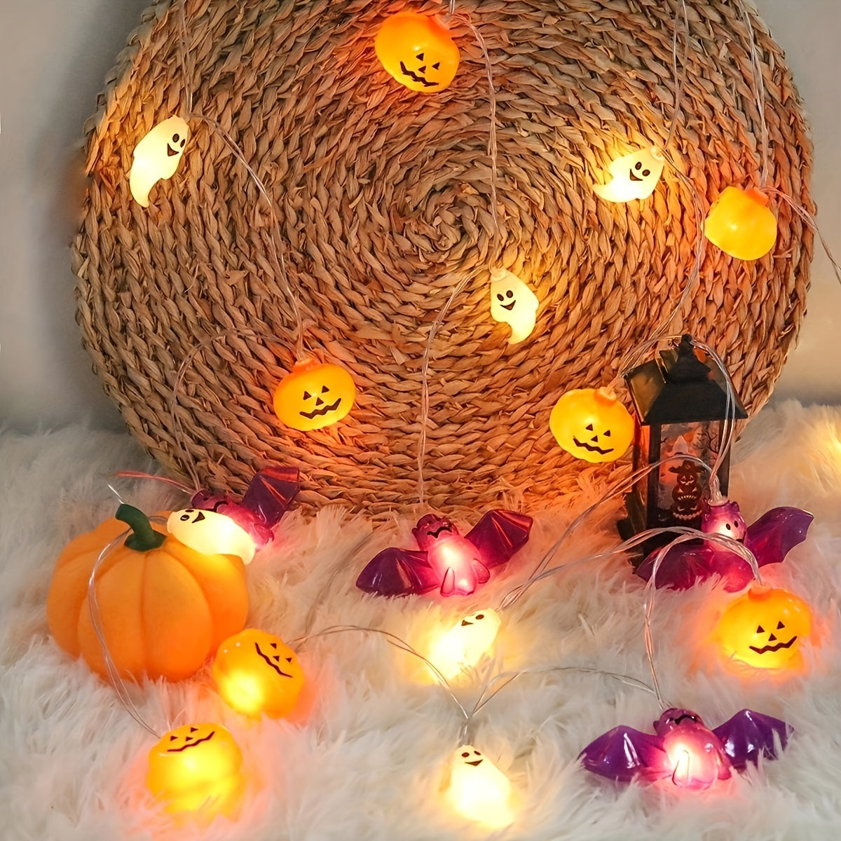 Halloween LED Pumpkin Bat String Lights