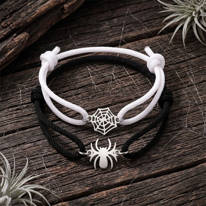 Couples Gothic Bracelet Set for Black White