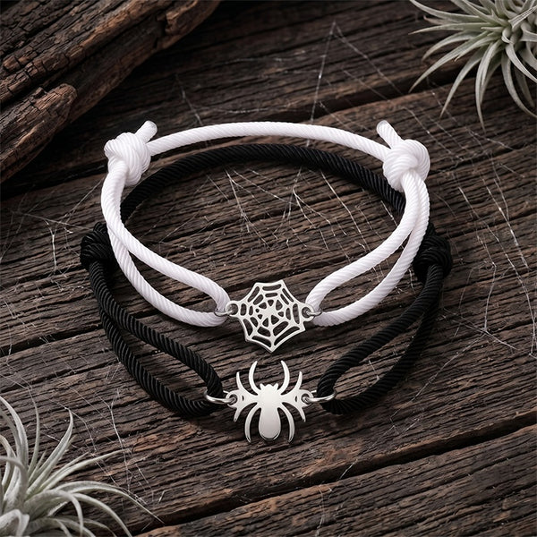 Couples Gothic Bracelet Set for Black White