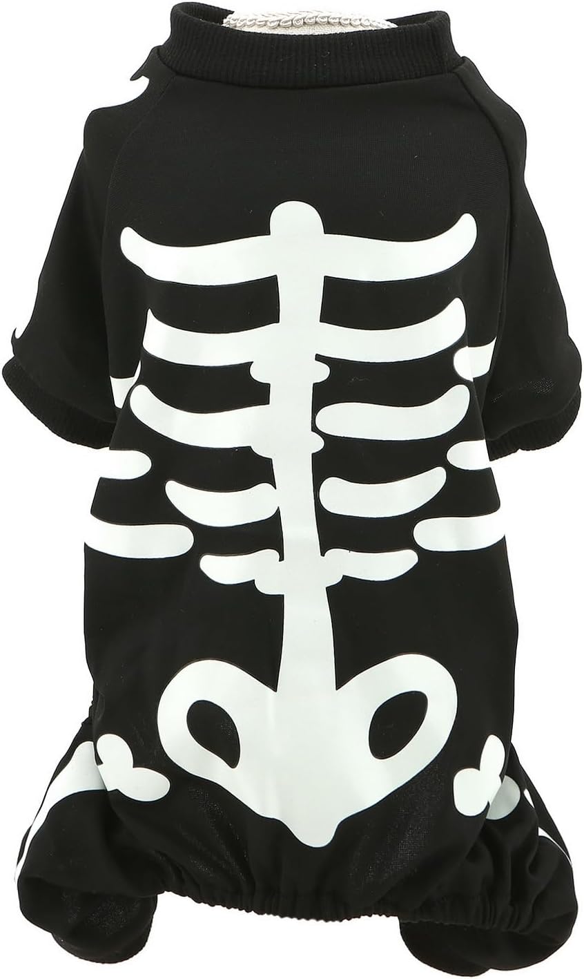 Small Dog Glow-in-the-Dark Skeleton Halloween Pet Jumpsuit Costume - product image 3