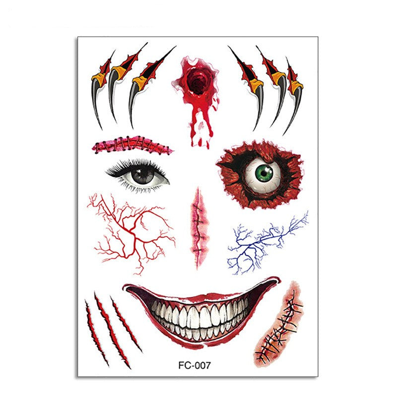 Halloween Makeup Funny Makeup Ball Tattoo Sticker - Discount Halloween City