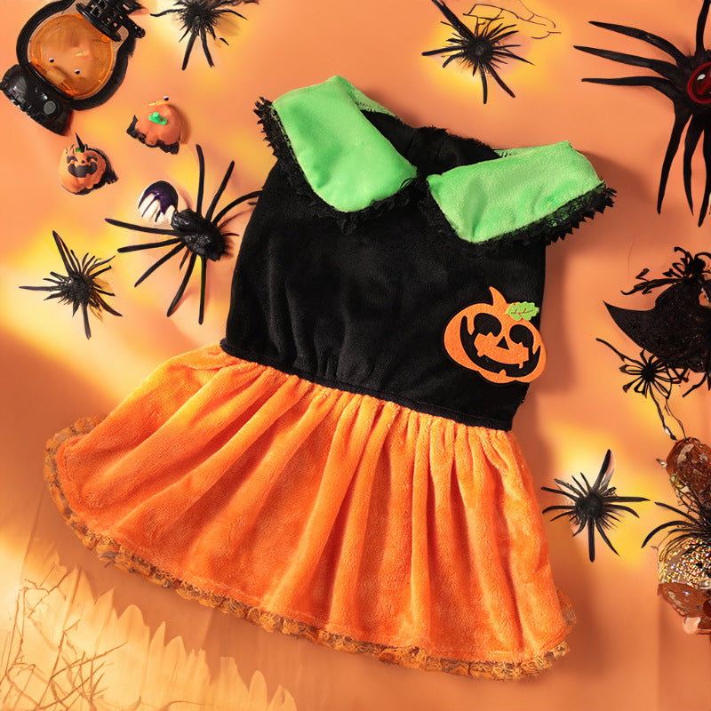 Cross-border Pet Costume Halloween Classic Pumpkin Skirt - Discount Halloween City