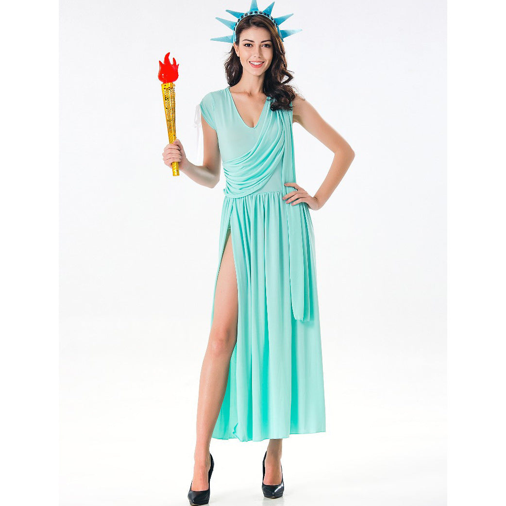 Greek Goddess Split Cosplay Halloween Stage Costume - Discount Halloween City