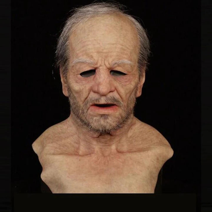 Old White Mask Bald Old Latex Headgear Halloween Cosplay - Discount Halloween City