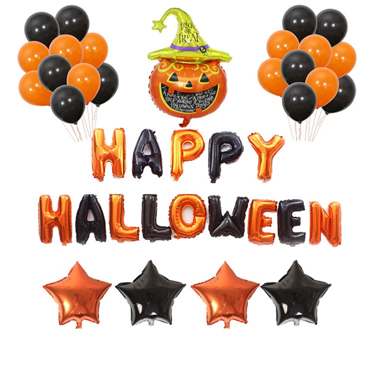 Halloween Pumpkins Balloon Decoration Bat Helium Balloons - Discount Halloween City