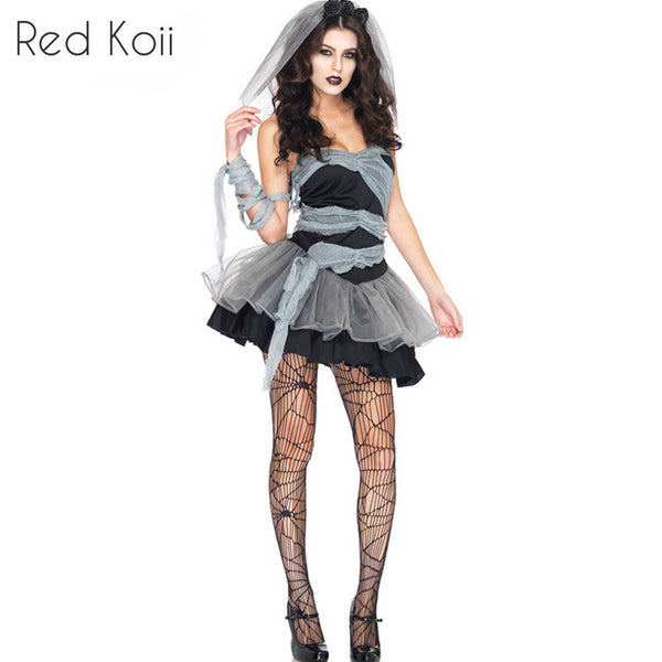 Halloween Costume Zombie Bride Cosplay Suit - Discount Halloween City