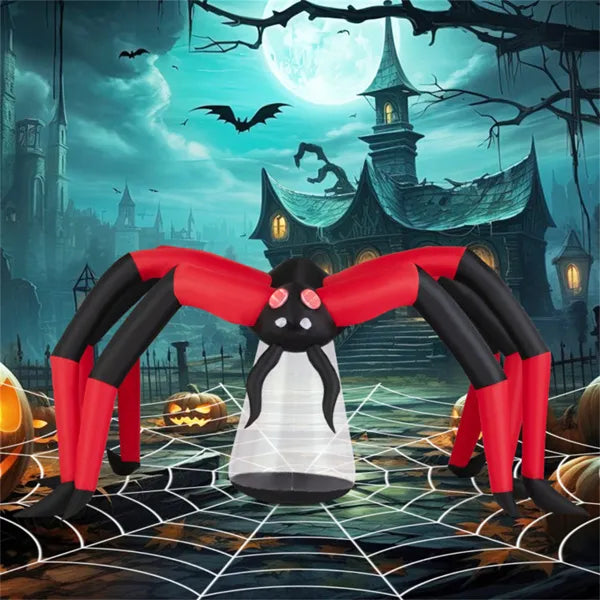 10 FT Wide 5 FT Tall Giant Halloween Inflatable Spider - LED - product image 2