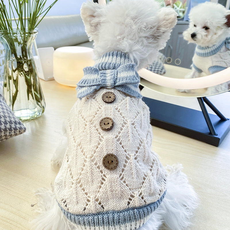 Halloween Bowknot Dog Clothes Cat Costume Hollow Knit Dog - Discount Halloween City